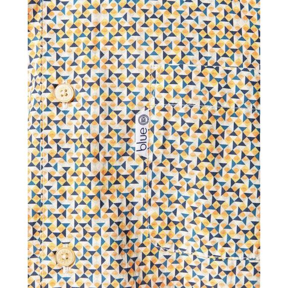 NEW SERGE BLANCO blue Chemise Machnes Ochre Button Down 2XL - Picture 2 of 8